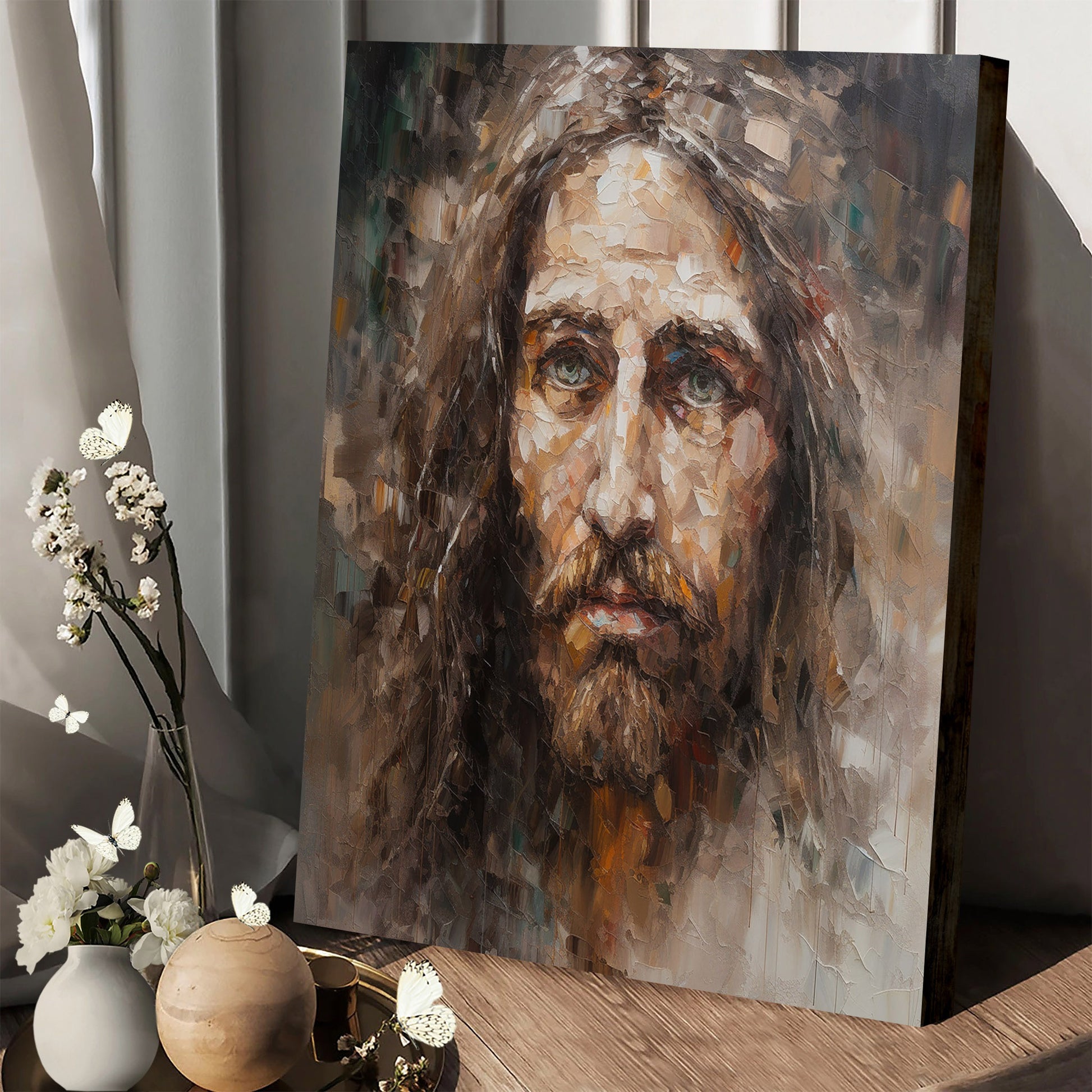Jesus Portrait Oil Painting - Canvas Picture - Jesus Christ Canvas - Christian Wall Art