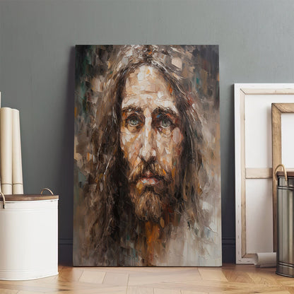 Jesus Portrait Oil Painting - Canvas Picture - Jesus Christ Canvas - Christian Wall Art