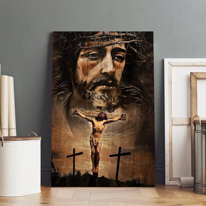 Jesus Portrait The Life Of Jesus Wooden Cross Canvas Pictures - Jesus Canvas Painting - Christian Canvas Prints