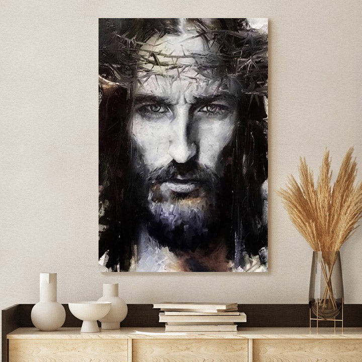 Jesus Portrait Wall Art - Canvas Pictures - Jesus Canvas Art - Christian Wall Art