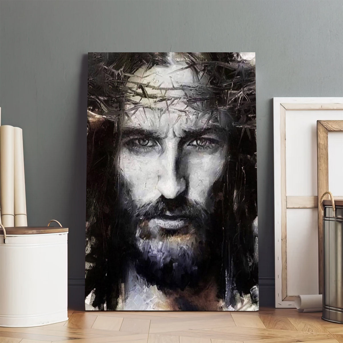 Jesus Portrait Wall Art - Canvas Pictures - Jesus Canvas Art - Christian Wall Art