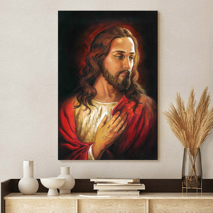 Jesus Potrait Canvas Picture - Jesus Christ Canvas Art - Christian Wall Canvas