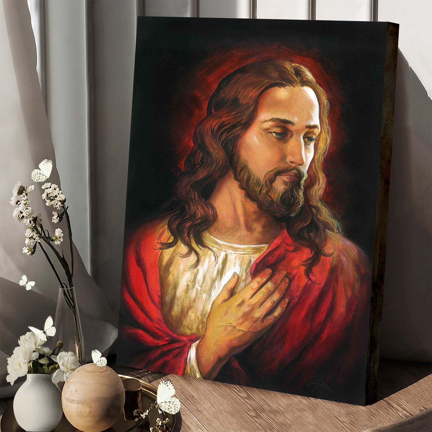 Jesus Potrait Canvas Picture - Jesus Christ Canvas Art - Christian Wall Canvas