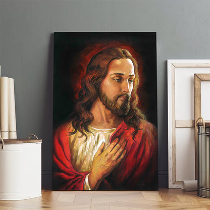 Jesus Potrait Canvas Picture - Jesus Christ Canvas Art - Christian Wall Canvas