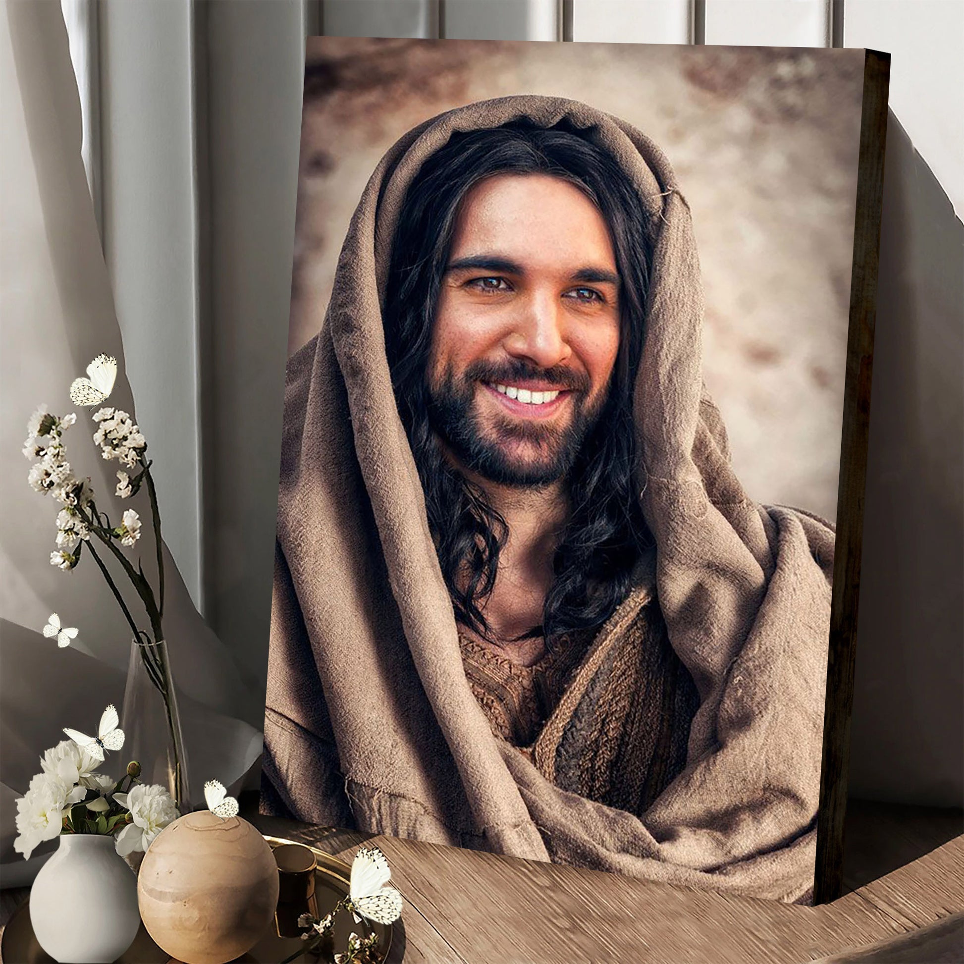 Jesus Potrait Canvas Wall Art - Jesus Christ Canvas - Christian Wall Art