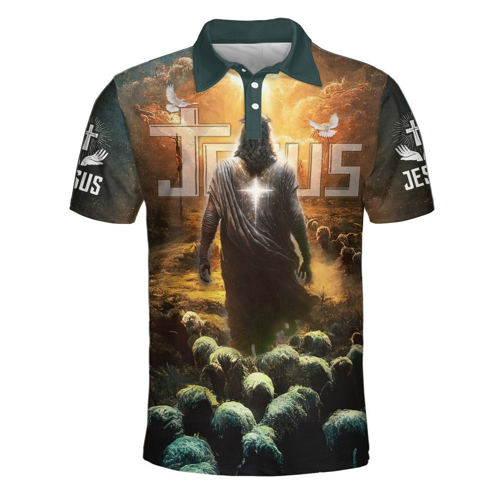 Jesus Potrait Polo Shirt - Christian Shirts & Shorts