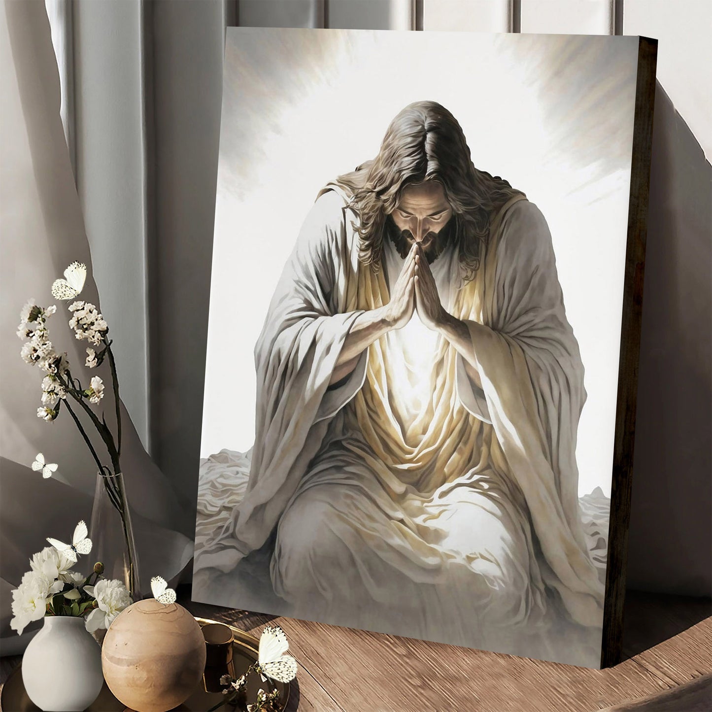 Jesus Pray - Jesus Canvas Art - Christian Wall Canvas