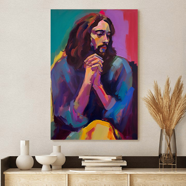 Jesus Pray - Jesus Canvas Pictures - Christian Wall Art