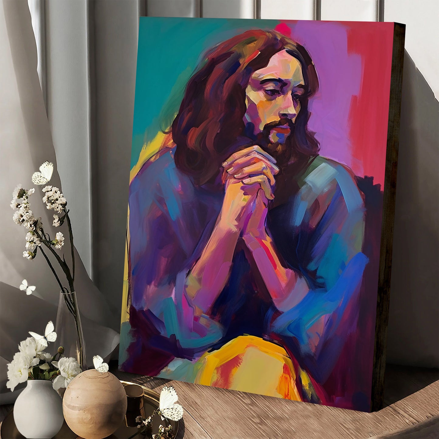 Jesus Pray - Jesus Canvas Pictures - Christian Wall Art
