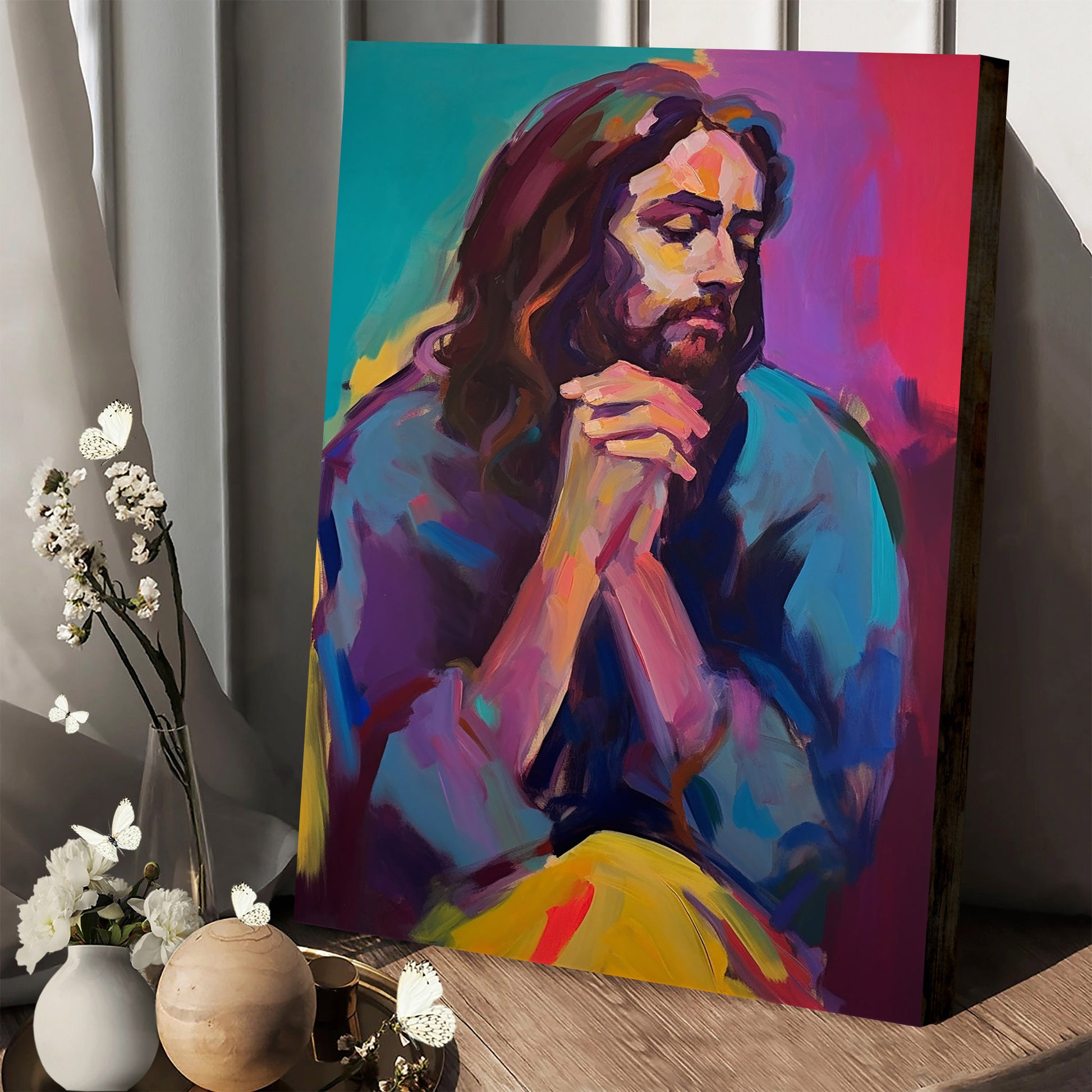 Jesus Pray 1 - Jesus Canvas Pictures - Christian Wall Art
