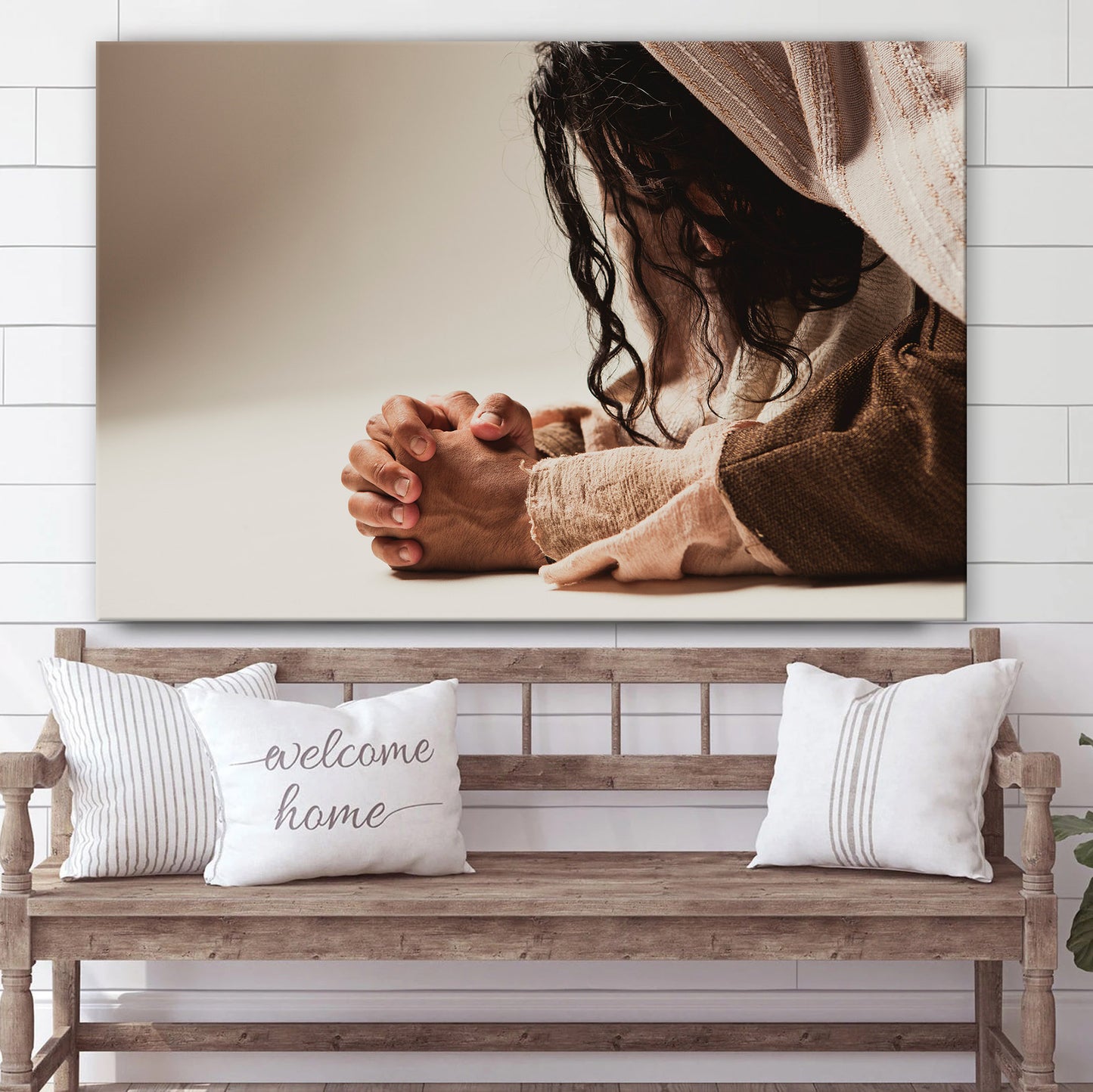 Jesus Prayer - Jesus Canvas Wall Art - Christian Wall Art