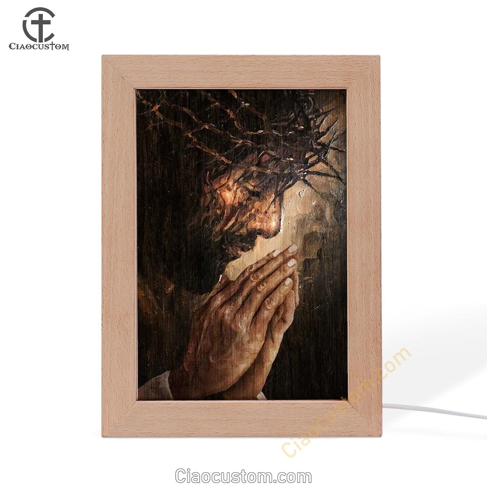 Jesus Prayer Crown Of Thorns Frame Lamp