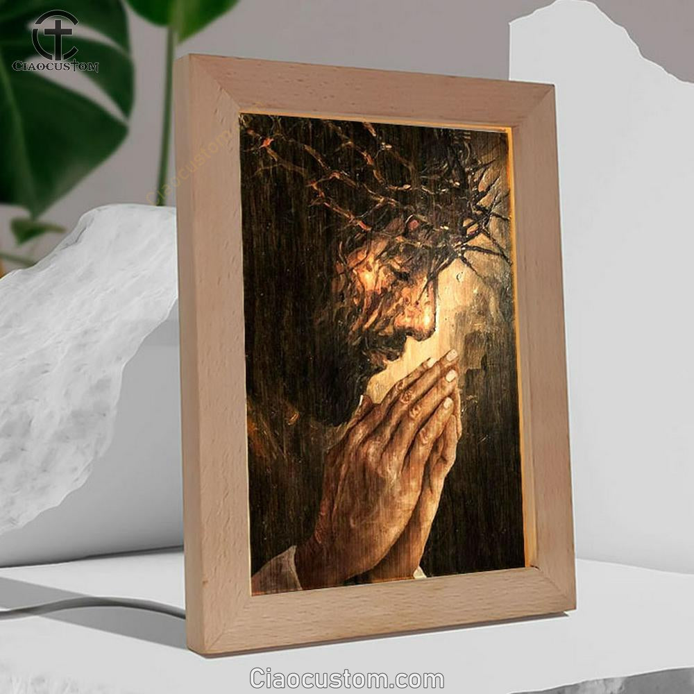 Jesus Prayer Crown Of Thorns Frame Lamp