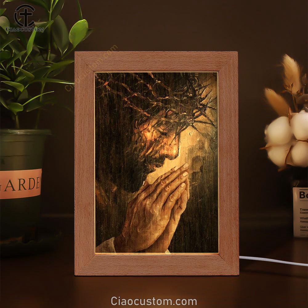 Jesus Prayer Crown Of Thorns Frame Lamp