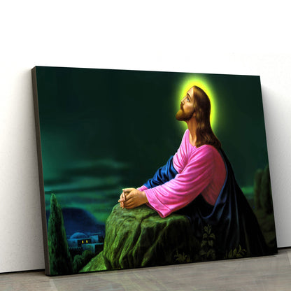 Jesus Praying - Jesus Canvas Wall Art - Christian Wall Art