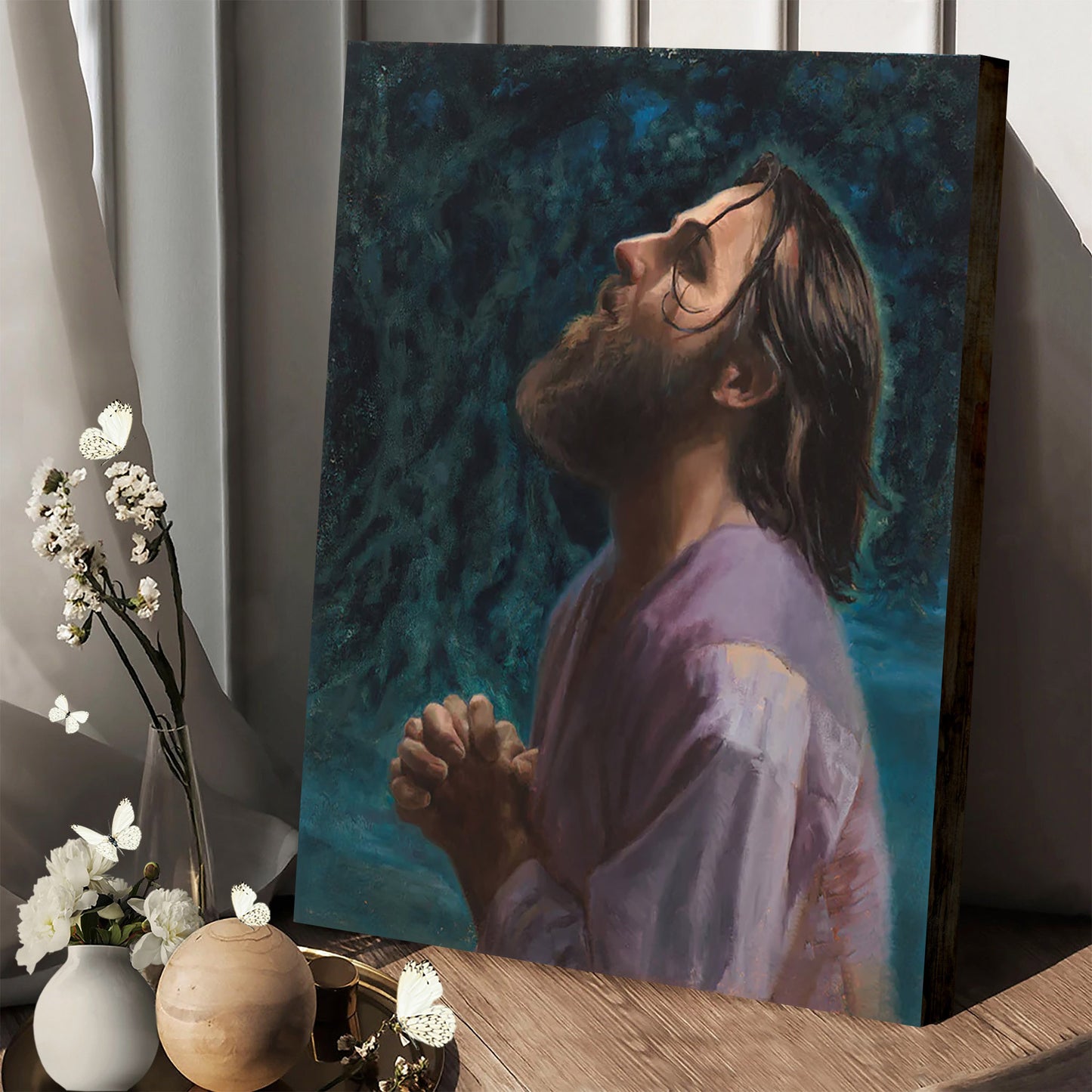 Jesus Praying Canvas Prints - Jesus Christ Art - Christian Canvas Wall Decor