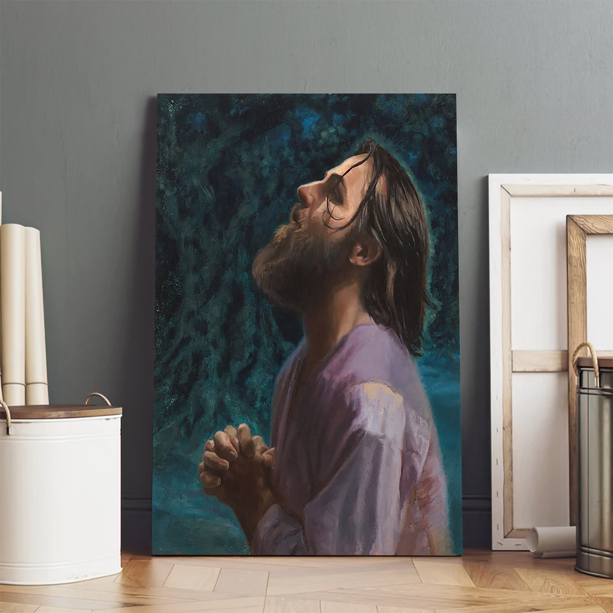 Jesus Praying Canvas Prints - Jesus Christ Art - Christian Canvas Wall Decor