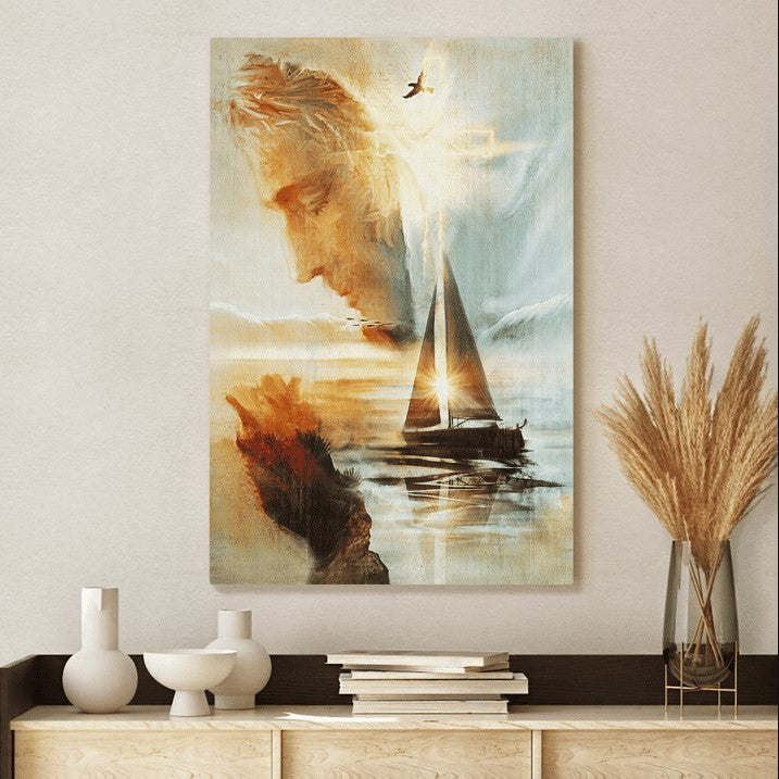 Jesus Praying Canvas Wall Art - Christian Wall Posters - Religious Wall Decor
