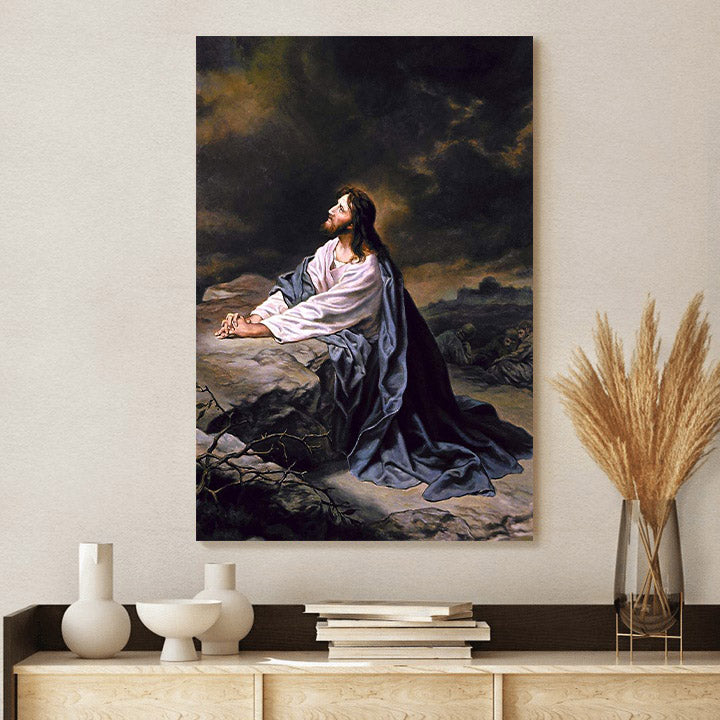 Jesus Praying In Gethsemane Canvas Picture - Jesus Christ Canvas Art - Christian Wall Canvas