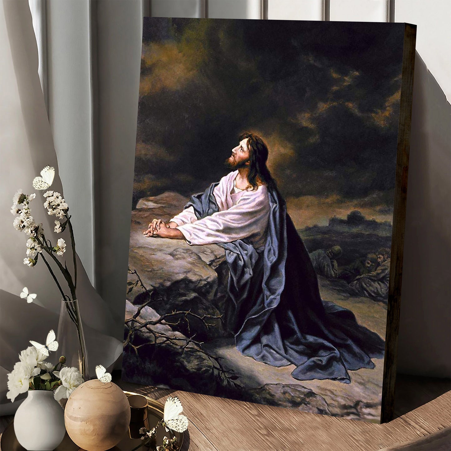 Jesus Praying In Gethsemane Canvas Picture - Jesus Christ Canvas Art - Christian Wall Canvas