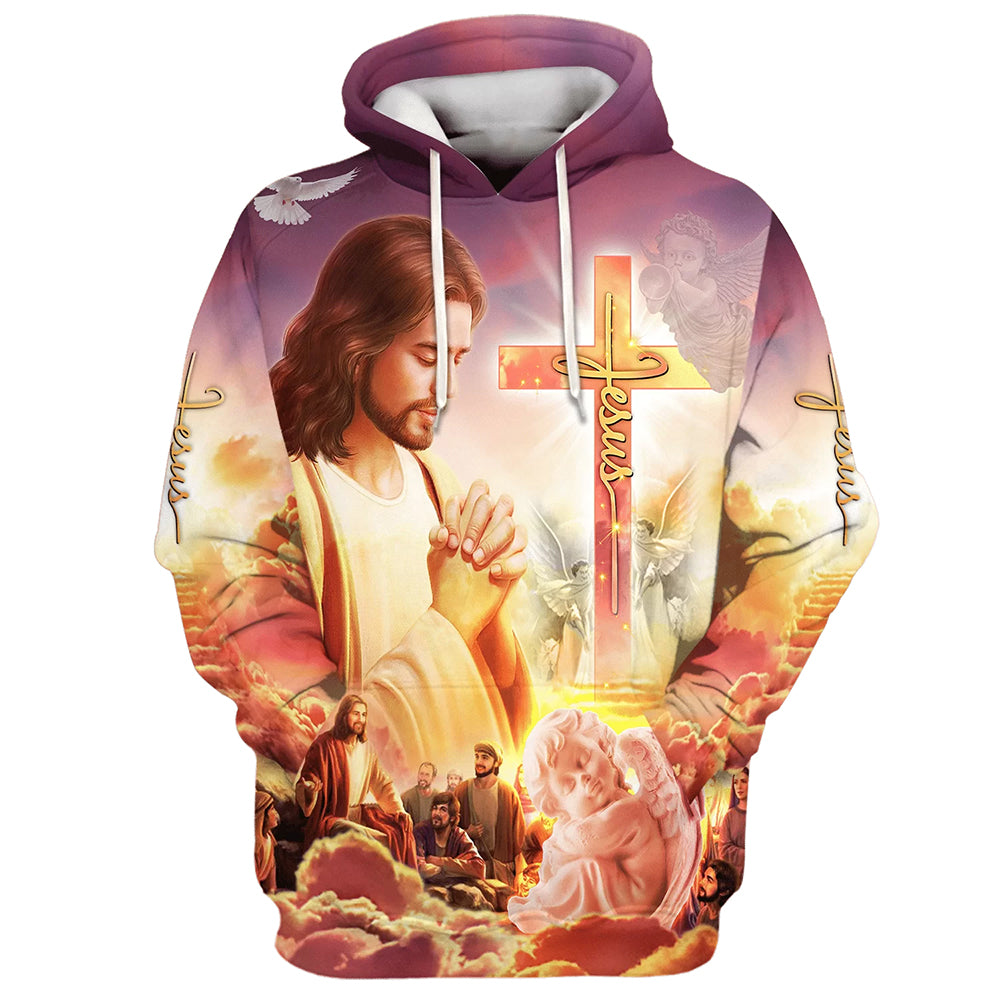 Jesus Prays For His Disciples 3d Hoodies - Jesus Hoodie - Men & Women Christian Hoodie - 3D Printed Hoodie