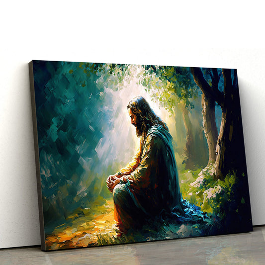 Jesus Prays In The Garden Of Gethsemane Canvas Pictures - Jesus Christ Canvas Art - Christian Wall Canvas