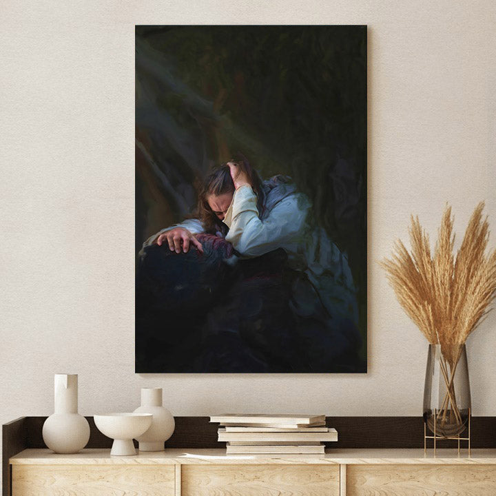 Jesus Prays In The Gethsemane Canvas Pictures - Jesus Christ Art - Christian Canvas Wall Art