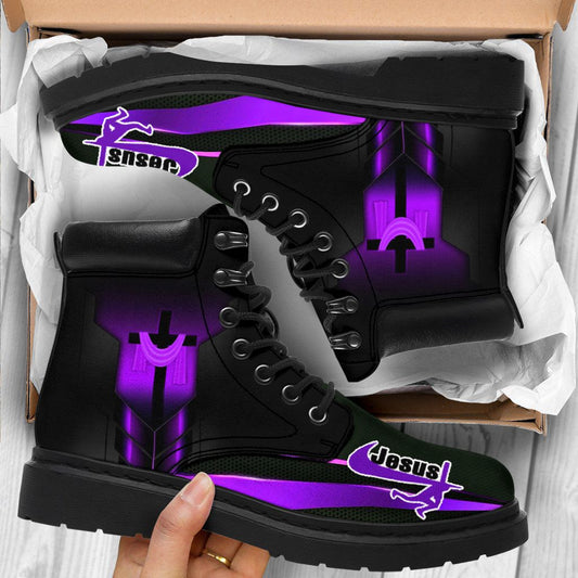 Jesus Purple Tbl Boots - Christian Shoes For Men And Women