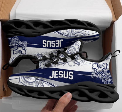 Jesus Purple Yezy Running Sneakers Max Soul Shoes - Christian Shoes For Men And Women