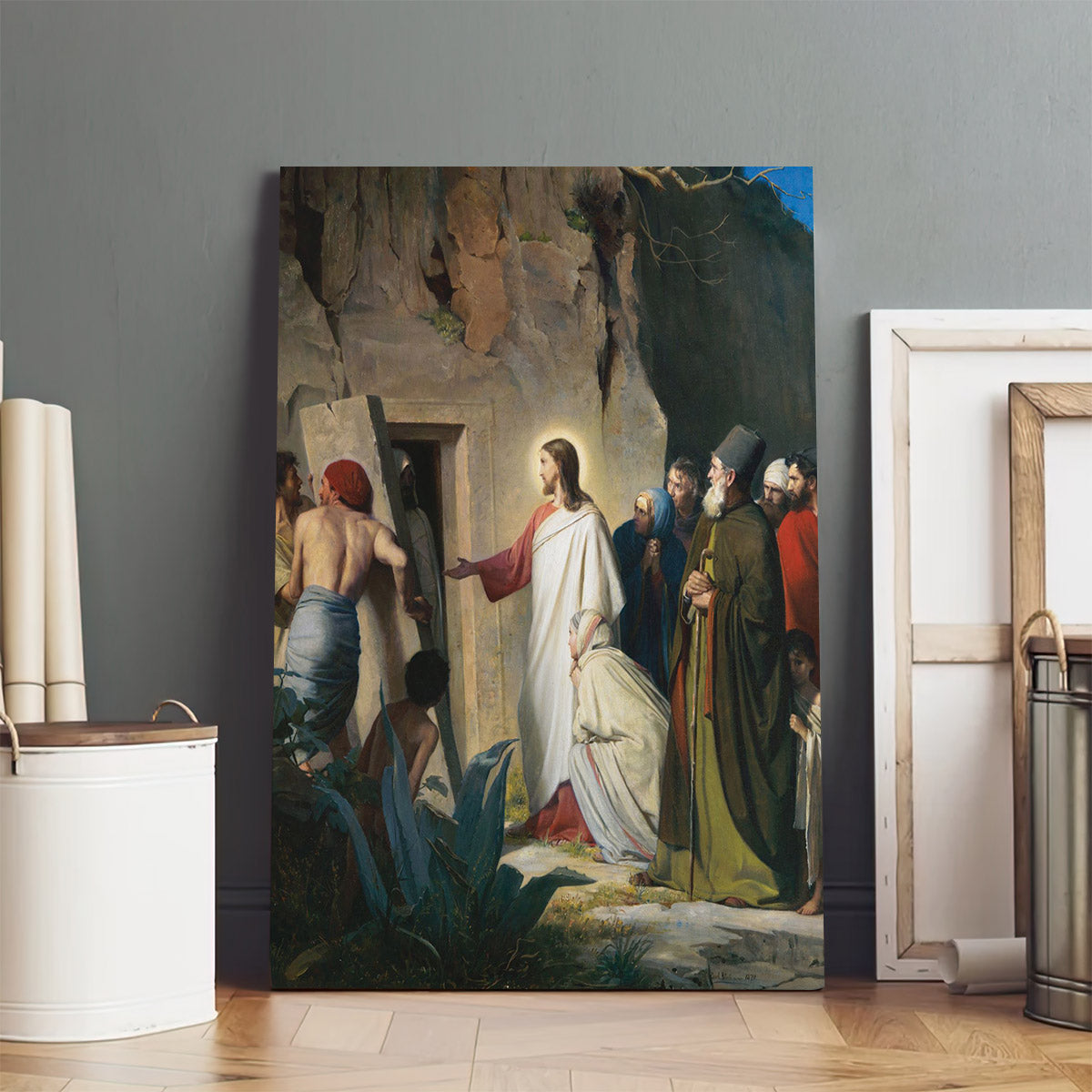 Jesus Raising Lazarus From The Dead Canvas Pictures - Religious Wall Art Canvas - Christian Paintings For Home