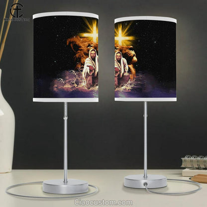 Jesus Reaching Out His Hand Table Lamp For Bedroom - Jesus Lion Of Judah Pictures - Christian Room Decor