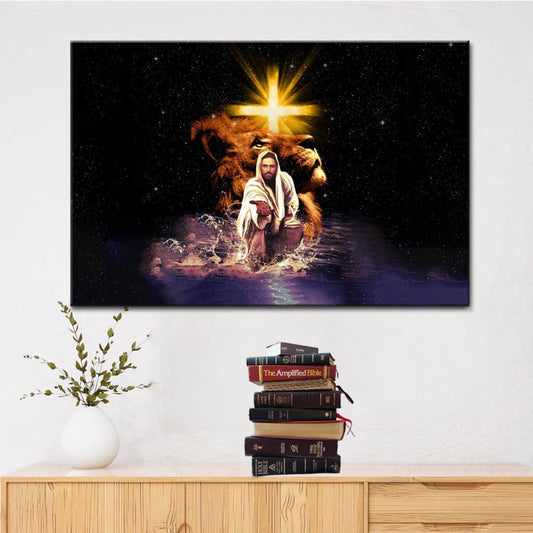 Jesus Reaching Out His Hand Wall Art Canvas, Jesus Lion Of Judah Pictures - Religious Wall Decor