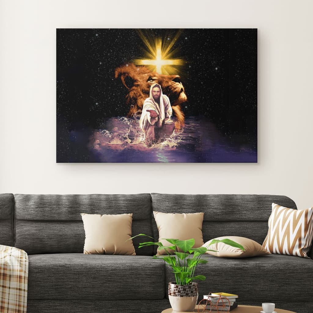 Jesus Reaching Out His Hand Wall Art Canvas, Jesus Lion Of Judah Pictures - Religious Wall Decor