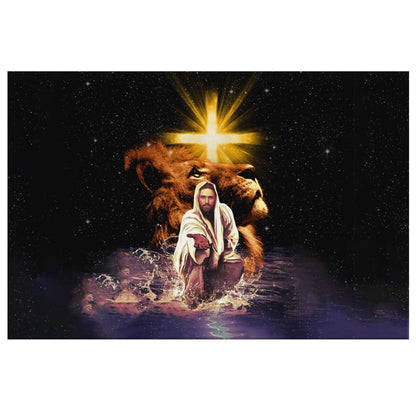 Jesus Reaching Out His Hand Wall Art Canvas, Jesus Lion Of Judah Pictures - Religious Wall Decor