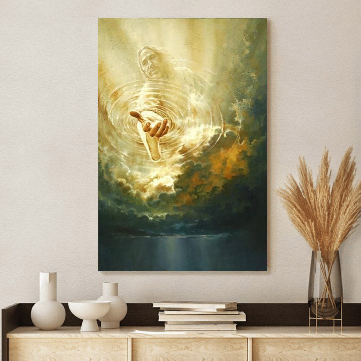 Jesus Reaching Through Clouds Canvas Prints - Jesus Christ Art - Christian Canvas Wall Decor