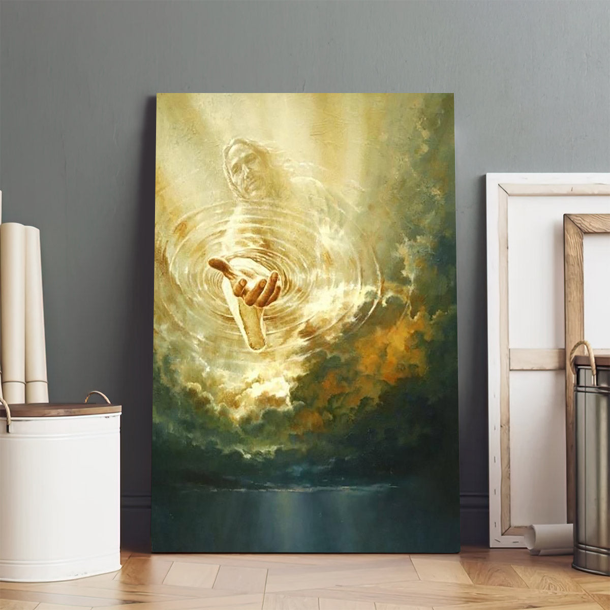 Jesus Reaching Through Clouds Canvas Prints - Jesus Christ Art - Christian Canvas Wall Decor