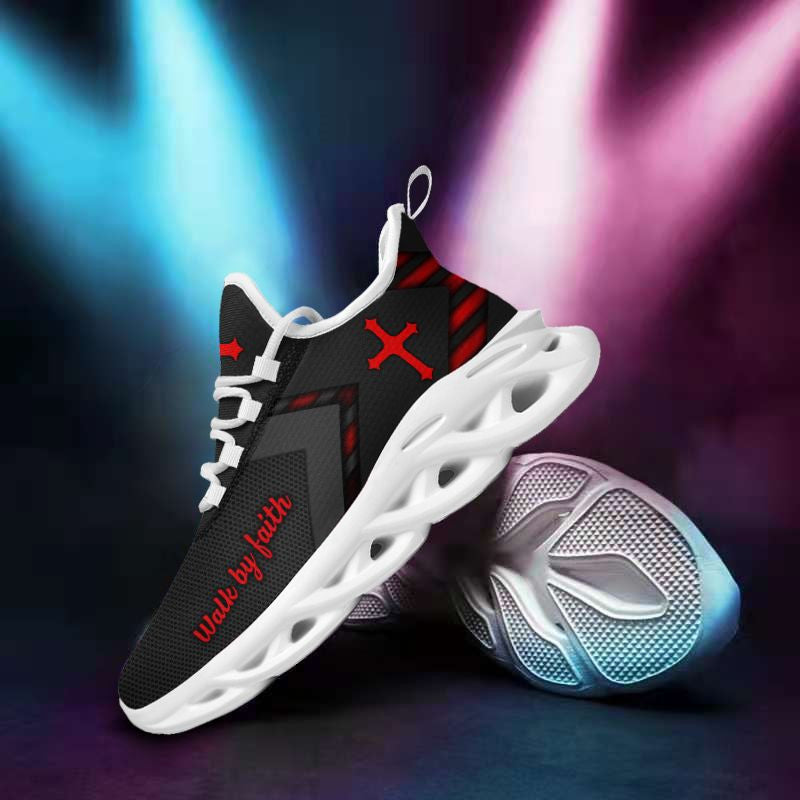 Jesus Red Black Yezy Running Sneakers 1 Max Soul Shoes - Christian Shoes For Men And Women