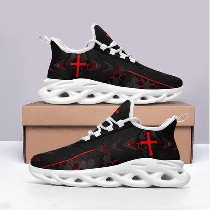 Jesus Red Black Yezy Running Sneakers Max Soul Shoes - Christian Shoes For Men And Women