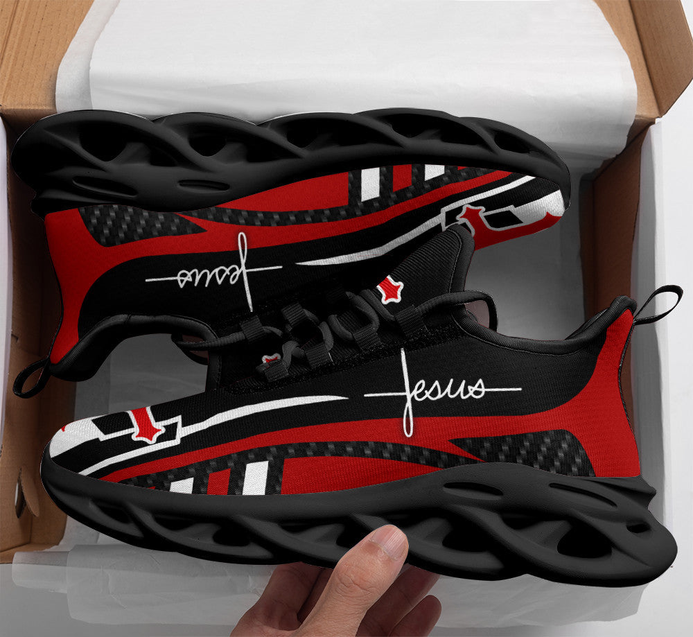 Jesus Red Yezy Running Sneakers Max Soul Shoes - Christian Shoes For Men And Women