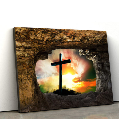 Jesus Resurrection Cross - Jesus Canvas Wall Art - Christian Wall Art