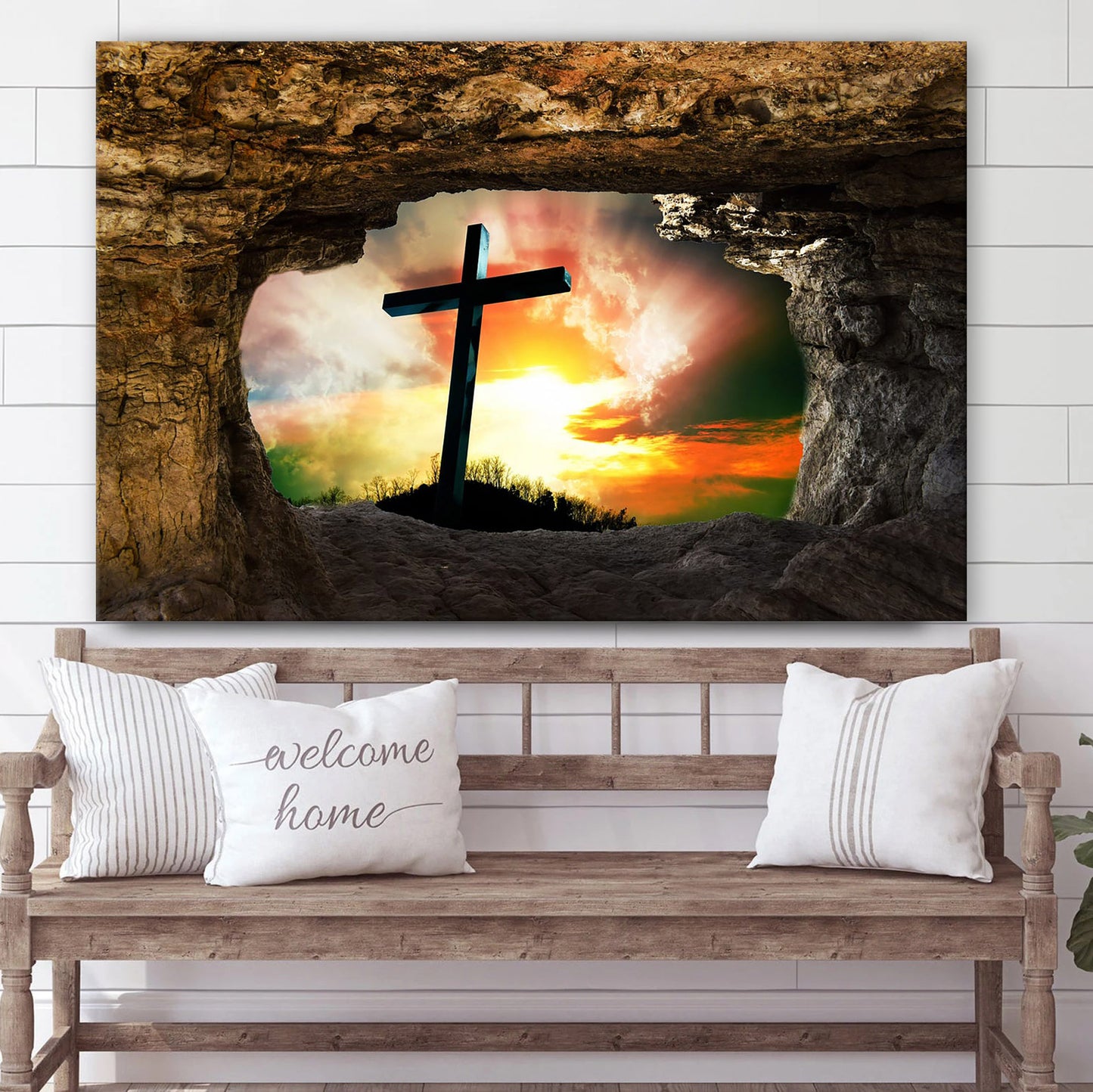 Jesus Resurrection Cross - Jesus Canvas Wall Art - Christian Wall Art