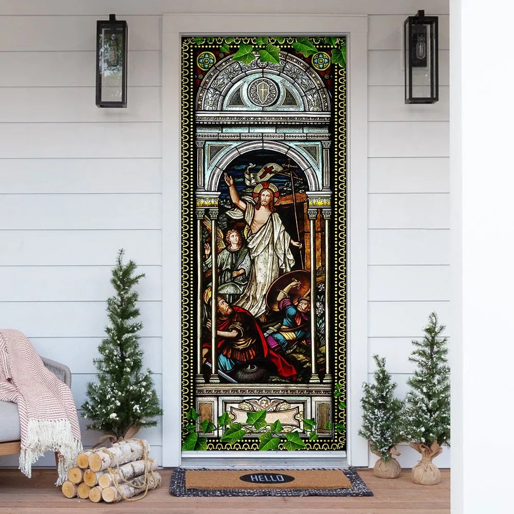 Jesus' Resurrection Door Cover - Religious Door Decorations - Christian Home Decor