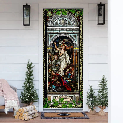 Jesus' Resurrection Door Cover - Religious Door Decorations - Christian Home Decor