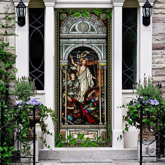 Jesus' Resurrection Door Cover - Religious Door Decorations - Christian Home Decor