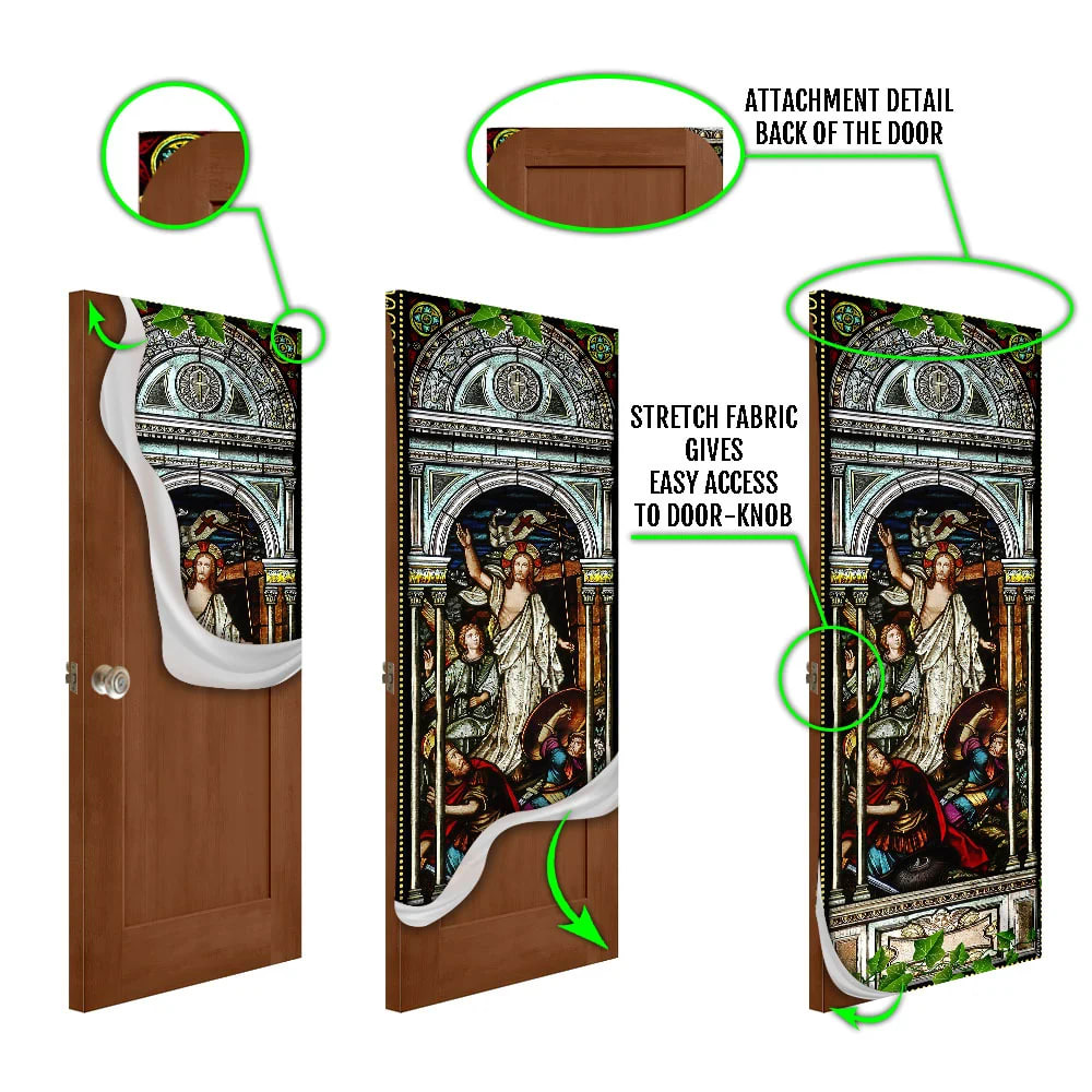 Jesus' Resurrection Door Cover - Religious Door Decorations - Christian Home Decor