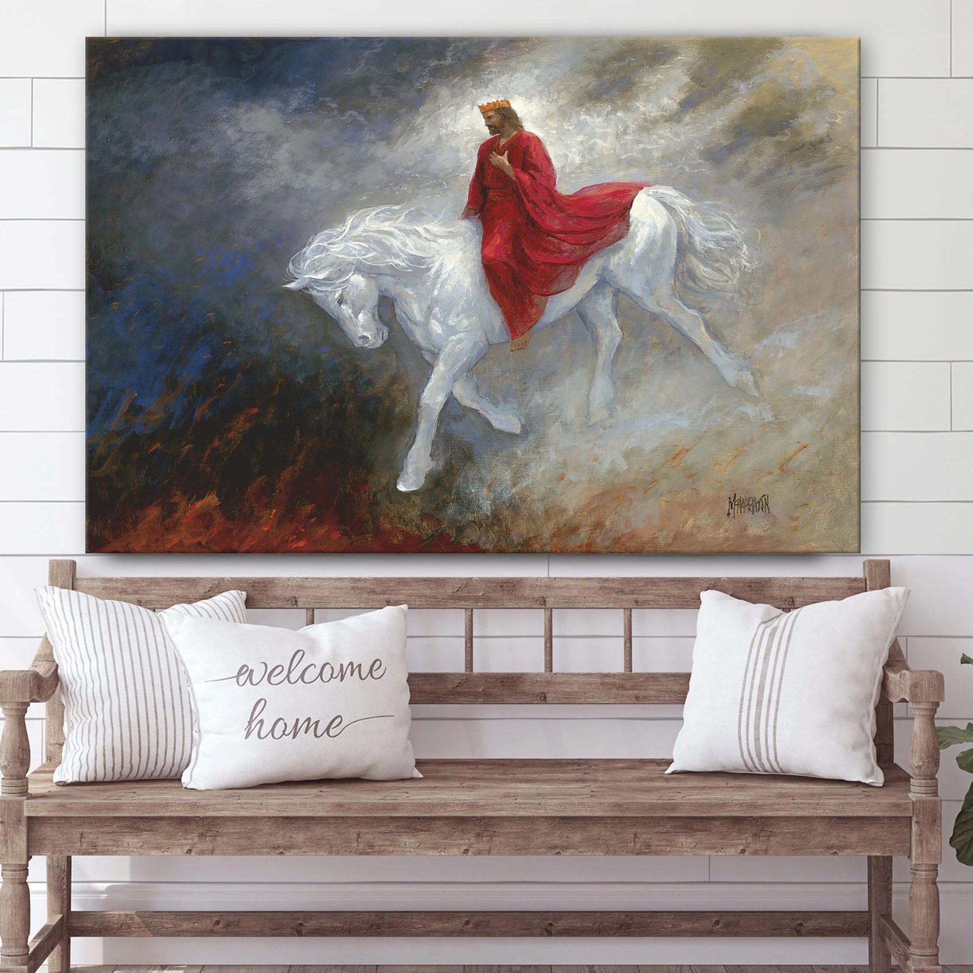 Jesus Rides Horse - Jesus Canvas Wall Art - Christian Wall Art