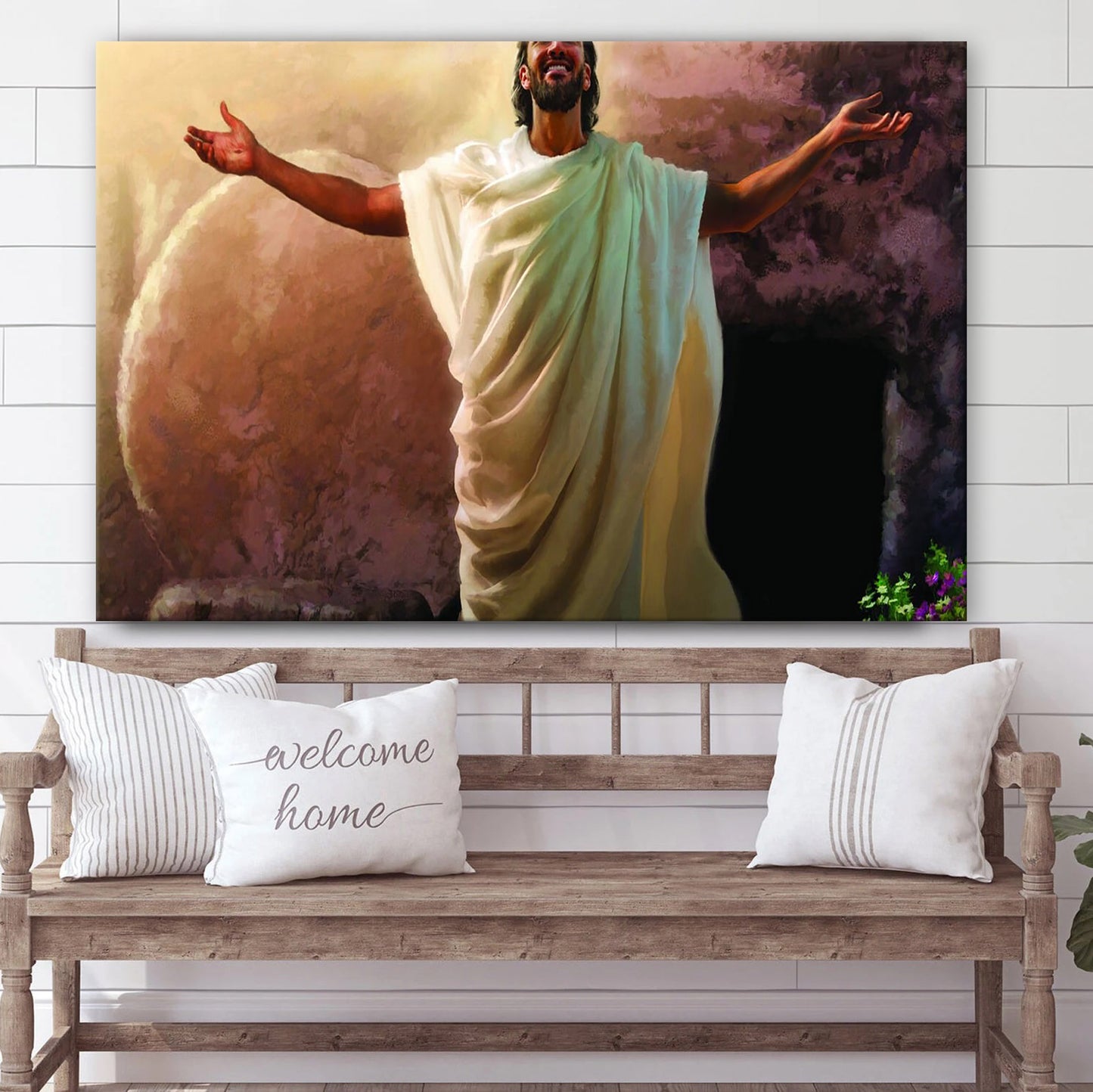 Jesus Risen - Jesus Canvas Wall Art - Christian Wall Art