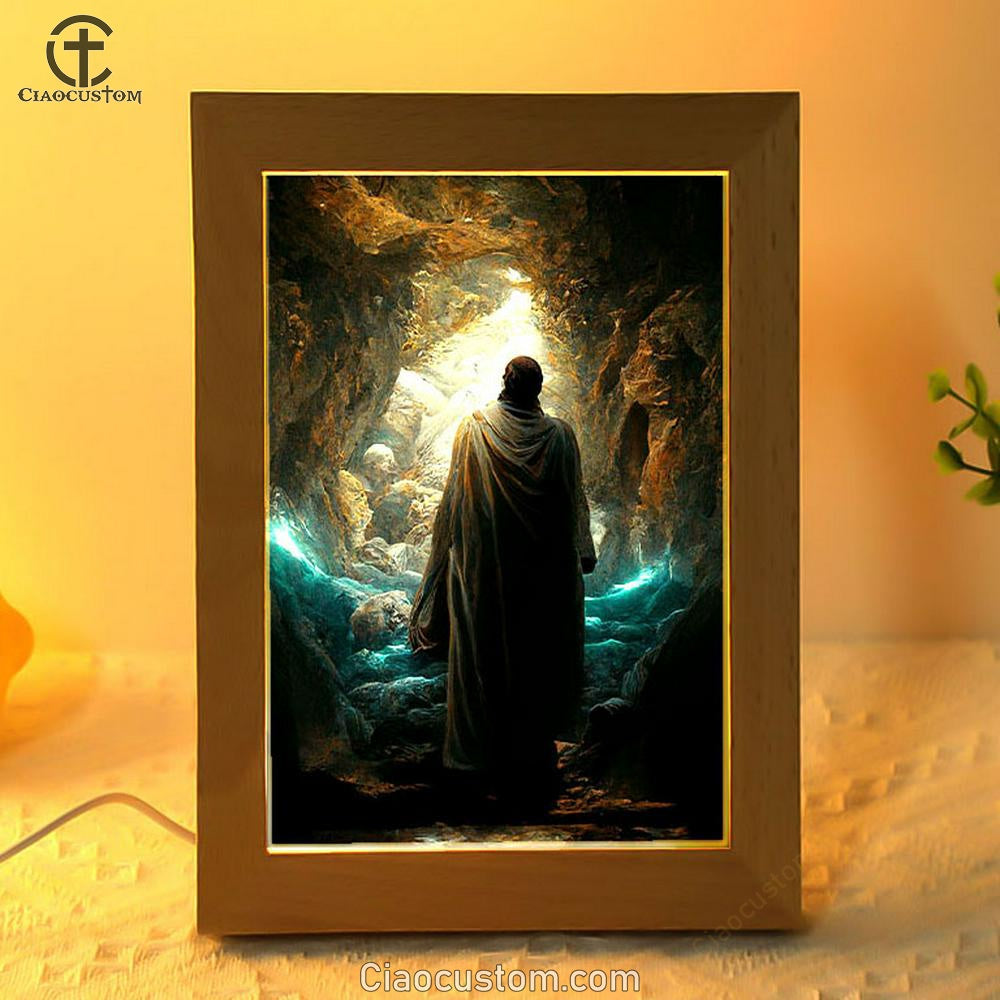 Jesus Rises From The Dead Frame Lamp Pictures - Christian Wall Art - Jesus Frame Lamp Art