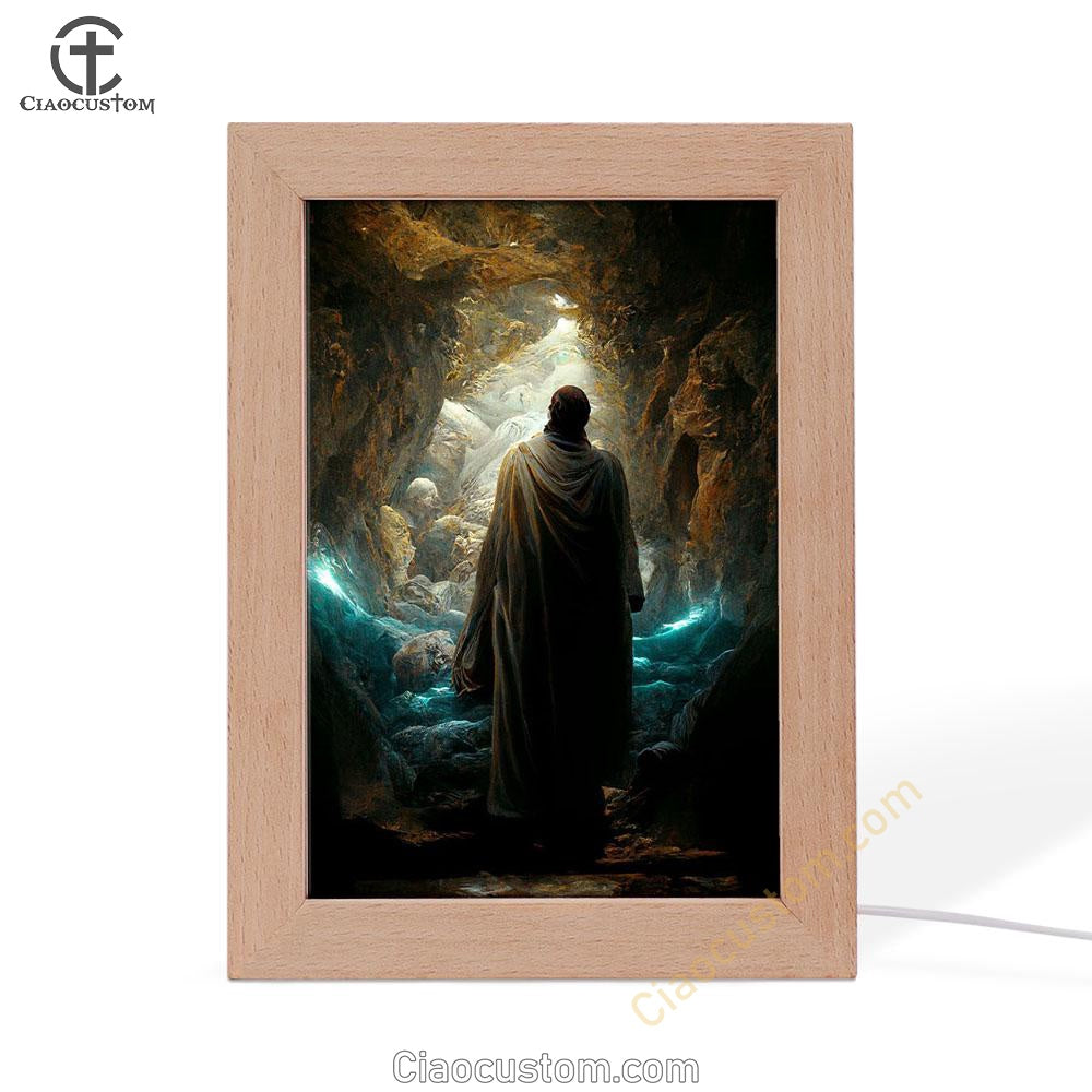Jesus Rises From The Dead Frame Lamp Pictures - Christian Wall Art - Jesus Frame Lamp Art