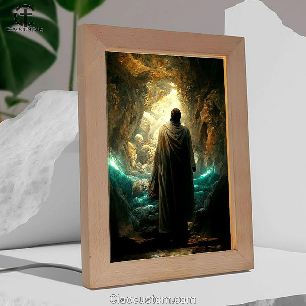 Jesus Rises From The Dead Frame Lamp Pictures - Christian Wall Art - Jesus Frame Lamp Art